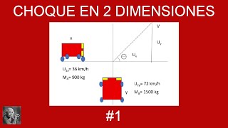 Choque en Dos Dimensiones  Ejercicio resuelto 1 Paso a paso [upl. by Ycal]