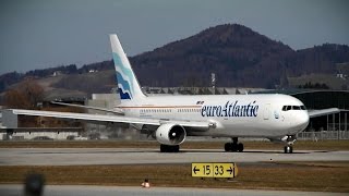 FIRST VISIT  EuroAtlantic Boeing 7673Y0ER CSTFT  Ankunft am Salzburg Airport Full HD [upl. by Alil]