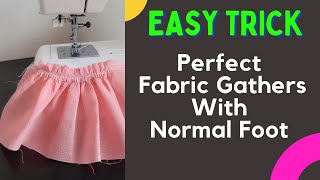 Easiest Way To Gather Fabric With Sewing Machine  Gather Fabric Without Gathering Foot shortsvideo [upl. by Anihs605]