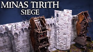 SIEGE of Minas Tirith  Atop The Walls MASSIVE Lord of the Rings Warhammer Battle Report [upl. by Abih]