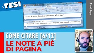 LE NOTE A PIÈ DI PAGINA 📌vai al NUOVO TUTORIAL Come citare 612 [upl. by Jecho]