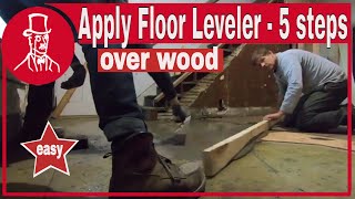 How to use floor leveler on wood subfloor to fill low spots before laying new flooring [upl. by Milford164]