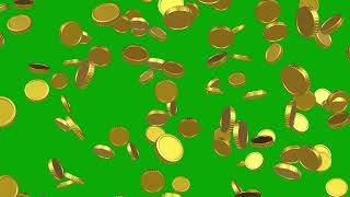 4K Gold Coins Green Screen FREE DOWNLOADNO COPYRIGHT [upl. by Elbag]