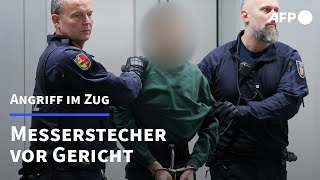 Prozess um Messerattacke in Regionalzug in SchleswigHolstein begonnen  AFP [upl. by Aihsyla804]