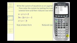 Augmented Matrices on the TI8384 [upl. by Joashus]