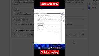 Cara Cek TPM Komputer atau Laptop windows11 tutorialkomputer tutorial [upl. by Rillings]