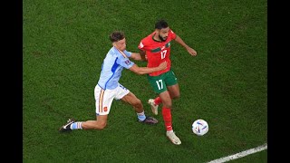 Sofiane Boufal Master Class vs Spain 06122022  HD 1080i [upl. by Nerraj]