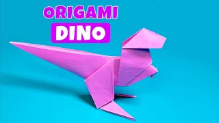 origami paper dino  how to make paper diy dinosaur [upl. by Ellehsad]