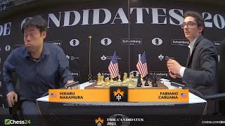 Hikaru crushes world 2 Fabiano and makes comeback in Candidates 2024  Round 8 [upl. by Jacobine339]