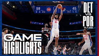 GAME HIGHLIGHTS Pistons Fall to Portland [upl. by Wilburt330]