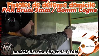 Pistolet dalarme 9mm PAK Beretta px4 et 92 F défense domicile [upl. by Quick207]