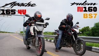 Bajaj Pulsar NS160 BS7 vs TVS Apache RTR 165 RP – Limited Edition [upl. by Lindsay86]