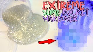 EXTREME SLIME BUCKET MAKEOVER Turning store bought slime bucket into pretty slime Slimeatory 476 [upl. by Alesram547]