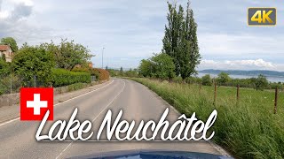 Driving around the Lac de Neuchâtel aka Lake NeuchâtelNeuenburgersee in Switzerland🇨🇭 [upl. by Teilo]