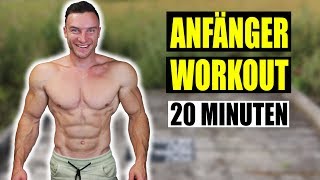 20 Minuten Ganzkörper Anfänger Workout für Zuhause  ohne Equipment  Sascha Huber [upl. by Kanal507]