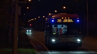 TTC Bus 3452 Ride On Route 395 York Mills Blue Night To York Mills Station [upl. by Rehptosirhc]