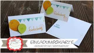 Einladungskarte schnell und einfach basteln  Geburtstag  mit Produkten von Stampin´Up  Anleitung [upl. by Berk230]