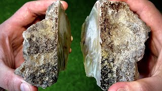 Cutting Open Oregon Agates w BIG Surprises [upl. by Aeikan]