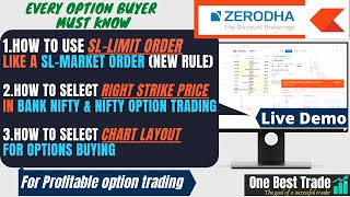 How to buy options in zerodha  zerodha options trading  how put Stop limit order in zerodha kite [upl. by Johanna]