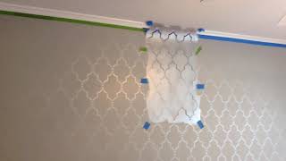 Dining Room Wall Stencil DIY Project [upl. by Eenobe]