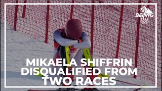 Mikaela Shiffrin disqualified from slalom and giant slalom at Winter Olympics [upl. by Yenaiv257]