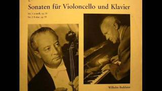 Wilhelm Backhaus amp Pierre Fournier  Brahms Cello Sonata No 2 Op 99 in F major [upl. by Virgin]