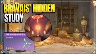 Bravais Hidden Study  How to Get Arkhium Lumenite  World Quests amp Puzzles 【Genshin Impact】 [upl. by Theodoric685]