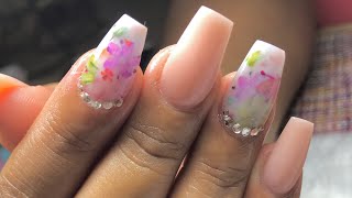 UÃ±as en BAÃ‘O DE LECHE Milk Bath Nails TENDENCIA [upl. by Jerrilyn]