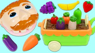 Mr Play Doh Head Grows Toy Velcro Cutting Fruits amp Veggies [upl. by Hussar196]