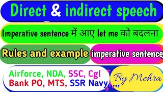 🔥 Lecture 20🔥Narration 🔥 imperative sentence में आए let me को बदलने के नियम 🩸 Part 1ll by Mehra [upl. by Reahard]