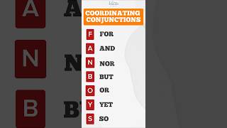 coordinating conjunctions FANBOYS english learnenglish conjunction [upl. by Janean469]