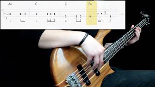 Metallica  Fade To Black Bass Only Play Along Tabs In Video [upl. by Ayrolg]