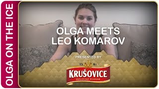 Olga meets Leo Komarov  IIHFWorlds PreGame [upl. by Grochow]