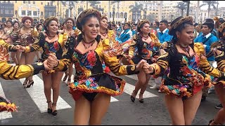 Chicas baile Saya Caporales 2019 Lima Perú Virgen de la Candelaria  Copacabana [upl. by Ahsataj]