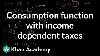 Consumption function with income dependent taxes  Macroeconomics  Khan Academy [upl. by Wiltsey]