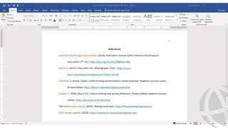 Formatting an APA Style References List [upl. by Crisey]