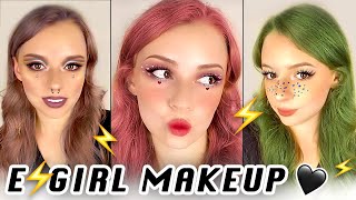 4 TikTok E⚡Girl Makeup Aesthetics  2021 Glow Up With YouCam Makeup  Easy Selfie Idea [upl. by Neerom]