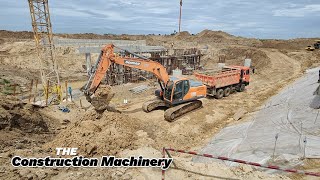 The Construction Machinery  Full technical backfill and excavate at raining season [upl. by Airamzul]