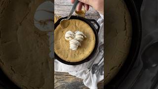 Cast Iron Skillet Peanut Butter Cookie skilletcookie cookies castironcooking [upl. by Johnath]