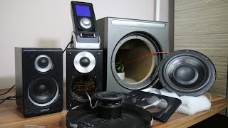 Look inside Edifier S530D 21 Speakers  How to remove sub grill [upl. by Hindu]