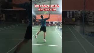 Badminton skill badminton badmintonsmash crossnet dropshot [upl. by Amethist]