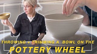 How to throw and trim a bowl on the pottery wheel [upl. by Alyss]