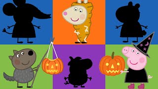 Peppa Pig Halloween costumes and their shadows  Video for Kids [upl. by Anikram]