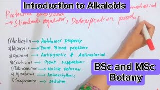 Introduction to alkaloidsPlant metabolismBsc and MSc botany [upl. by Harty]