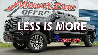 Less is More Lift on a 2022 GMC AT4 or Chevy Trail Boss [upl. by Trueblood221]