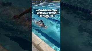 🏊‍♂️ ONE ARM FREESTYLE SWIM DRILL BREATHING TO OPPOSITE SIDE OF PULL swimskills swimmingstroke [upl. by Junina]