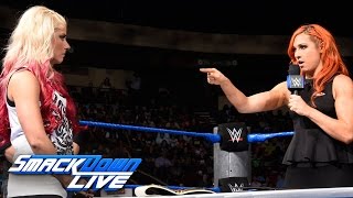 Becky Lynch comes facetoface with Alexa Bliss  Contract Signing SmackDown LIVE Sept 20 2016 [upl. by Pantia]