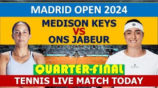 Jabeur vs Keys  Madrid Open 2024 QF  Tennis Prediction [upl. by Artcele112]