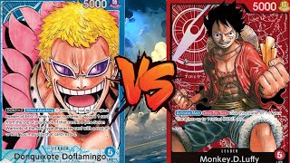 Doflamingo Vs Luffy  One Piece Tcg  Op02 Tournament Gameplay [upl. by Anirav716]