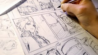 Sketching Full Manga Page  Anime Manga Sketch [upl. by Lauree100]